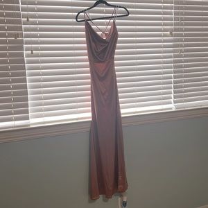 Copper satin formal dress